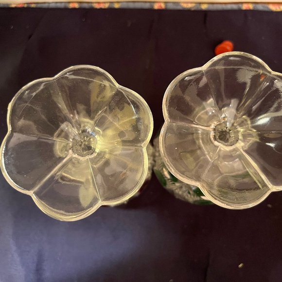 Old Glass Goblets with Thumb Print Design - Picture 4 of 5